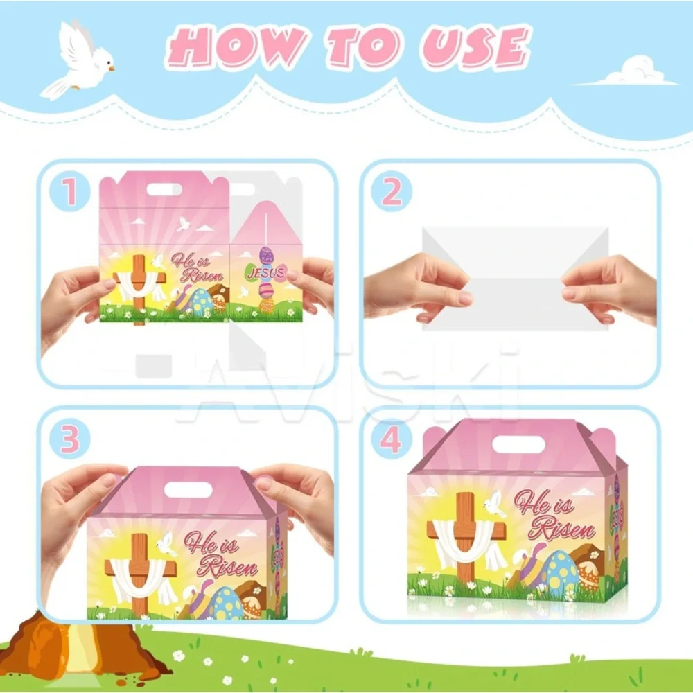 Easter Party Favor Boxes - Multicolor 24 pcs